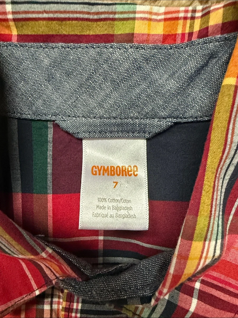 Gymboree Red & Navy Plaid Button-Down Shirt